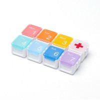 TE06B Tetris Weekly 8 Case Portable Plastic Pill Box Organizer Vitamin Capsule Medication Box Tablet Dispenser  Pill Planner