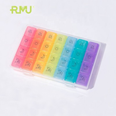 TS04A Hot selling monthly plastic pill box 7 days  with high quality